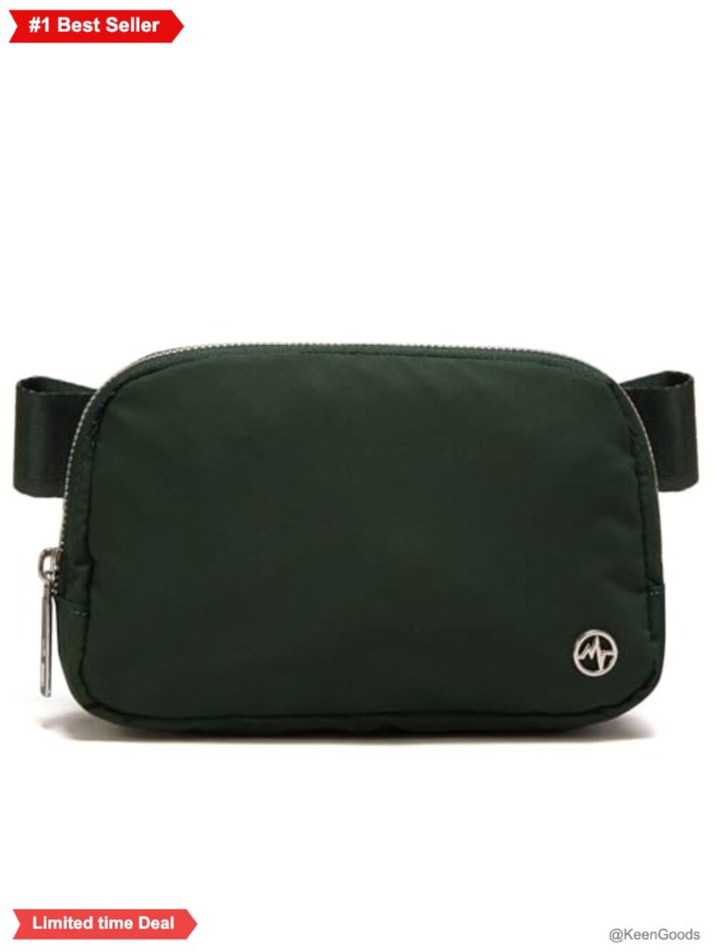 Nylon Crossbody Belt Bag 1L Waist Pack Adjustable Strap 5 Pockets
